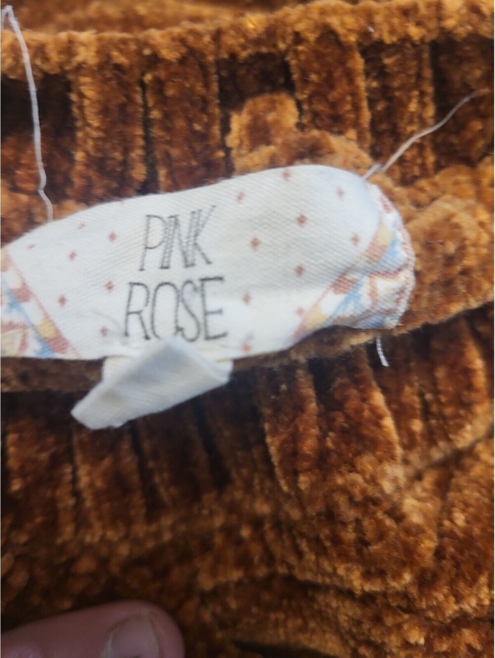Pink Rose Brown Chunky Knit Sweater Size M